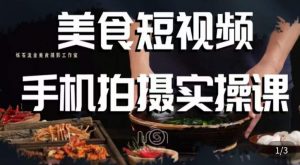 烁石·美食视频手机拍摄实操课,美食摄影理论、手机拍摄相关设置、剪辑调色、布光原理等内容-网创资源吧