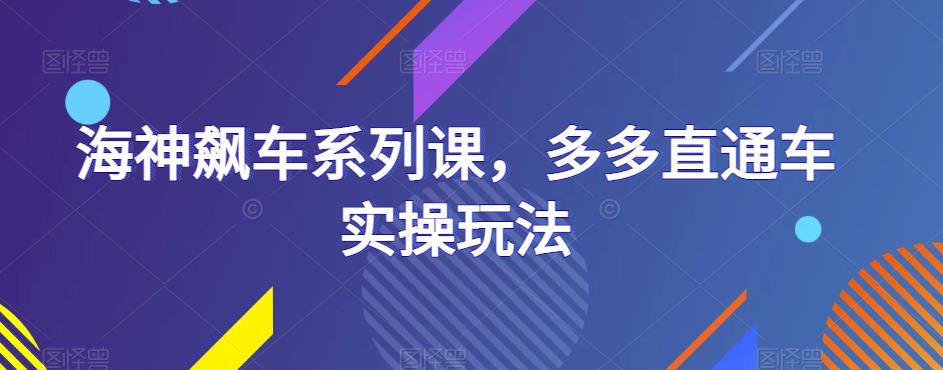 海神飙车系列课，多多直通车实操玩法-网创资源吧