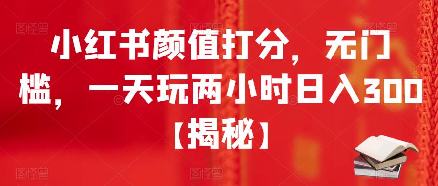 小红书颜值打分，无门槛，一天玩两小时日入300+【揭秘】-网创资源吧