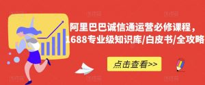 阿里巴巴诚信通运营必修课程,1688专业级知识库/白皮书/全攻略-网创资源吧
