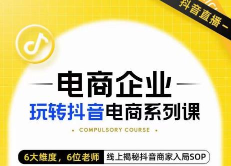 玺承·电商企业玩转抖音电商系列课，6大维度，6位老师，线上揭秘抖音商家入局SOP-网创资源吧