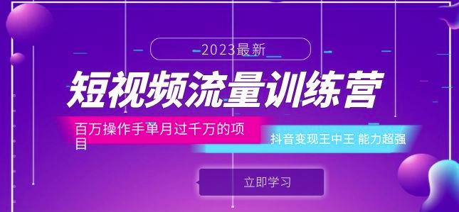 短视频流量训练营：百万操作手单月过千万的项目：抖音变现王中王能力超强-网创资源吧