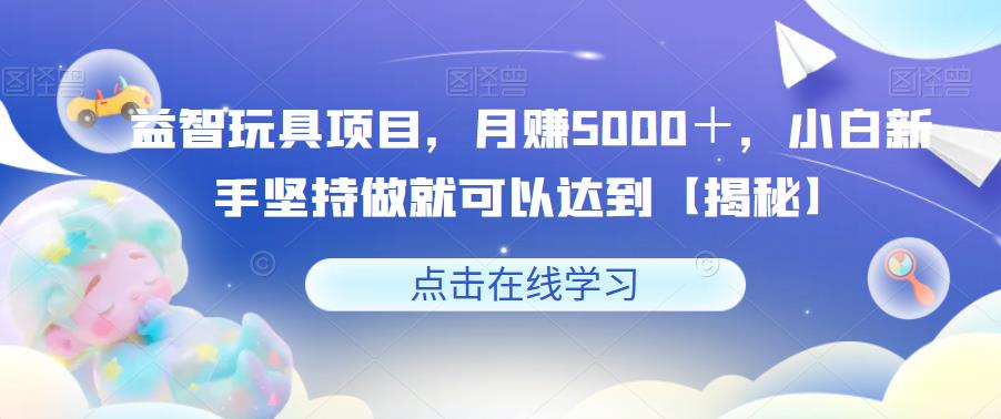 益智玩具项目，月赚5000＋，小白新手坚持做就可以达到【揭秘】-网创资源吧