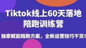 Tiktok线上60天落地陪跑训练营，独家赋能陪跑方案，全新运营技巧干货-网创资源吧