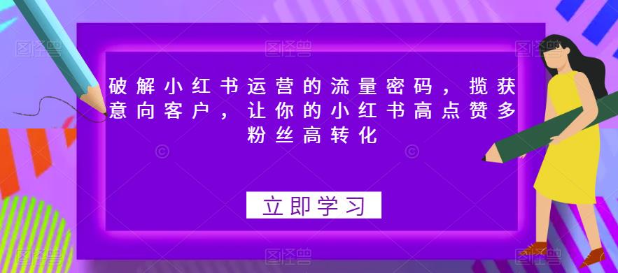 破解小红书运营的流量密码，揽获意向客户，让你的小红书高点赞多粉丝高转化-网创资源吧