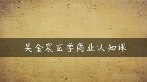 吴金宸玄学商业认知课,传统文化商业认知课-网创资源吧