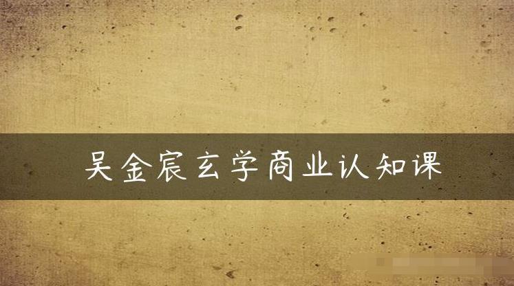 吴金宸玄学商业认知课，传统文化商业认知课-网创资源吧