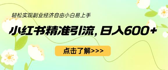 小红书精准引流，小白日入600+，轻松实现副业经济自由（教程+1153G资源）-网创资源吧