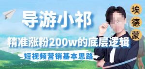埃德蒙导游小祁，精准涨粉200w的底层逻辑，短视频营销基本思路-网创资源吧
