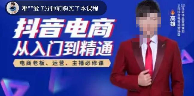 高雄哥·抖音电商从入门到精通，​从账号、流量、人货场、主播、店铺五个方面全面解析抖音电商核心逻辑-网创资源吧
