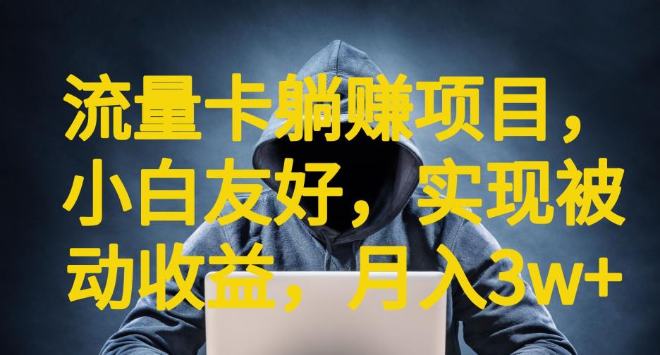 流量卡躺赚项目，小白友好，开设后台，实现被动收益，只要出卡，就能一直赚钱，利润高昂【揭秘】-网创资源吧