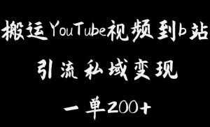 搬运YouTube视频到b站,引流私域一单利润200+,几乎0成本!【揭秘】-网创资源吧
