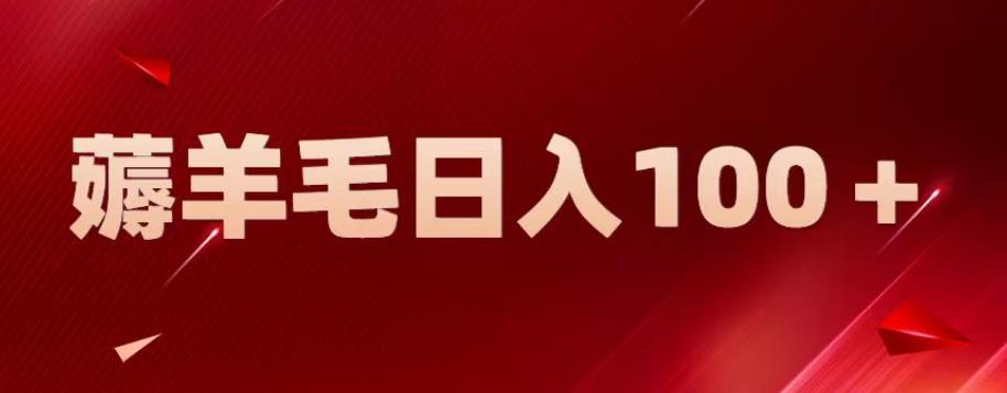 新平台零撸薅羊毛，一天躺赚100＋，无脑复制粘贴【揭秘】-网创资源吧