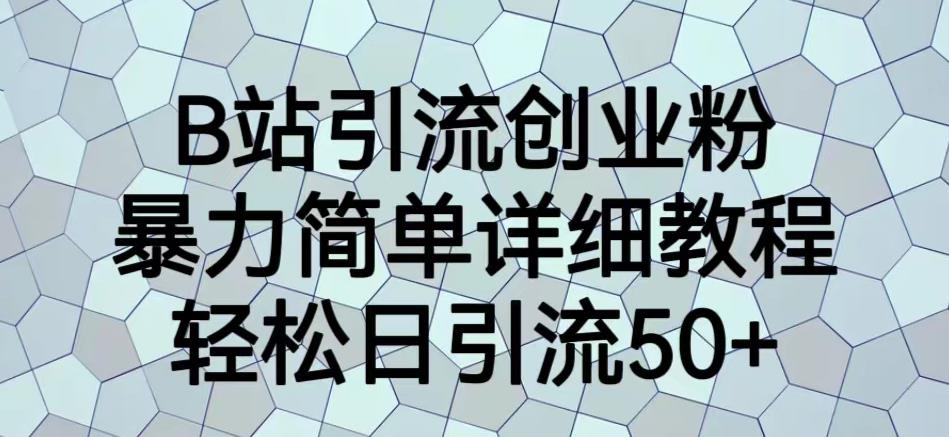 B站引流创业粉，暴力简单详细教程，轻松日引流50+【揭秘】-网创资源吧