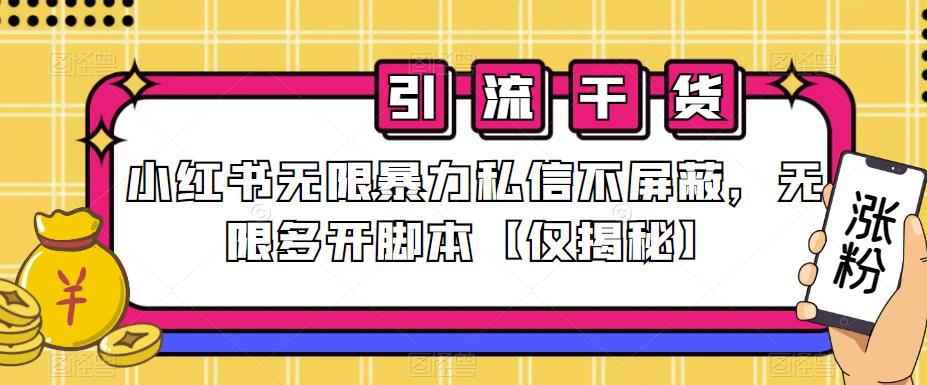 小红书无限暴力私信不屏蔽，无限多开脚本【仅揭秘】-网创资源吧