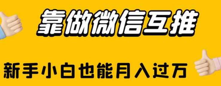 靠做微信互推，新手小白也能月入过万【揭秘】-网创资源吧