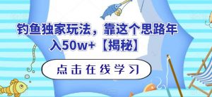 钓鱼独家玩法，靠这个思路年入50w+【揭秘】-网创资源吧