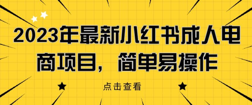 2023年最新小红书成人电商项目，简单易操作【详细教程】【揭秘】-网创资源吧