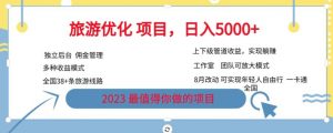 旅游优化项目,2023最值得你做的项目没有之一,带你月入过万-网创资源吧