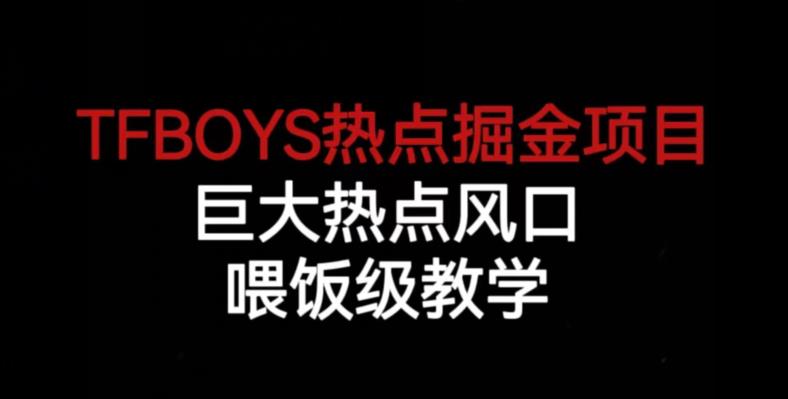 TFBOYS热点掘金项目，巨大热点风口，喂饭级教学-网创资源吧