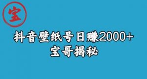 宝哥抖音壁纸号日赚2000+，不需要真人露脸就能操作【揭秘】-网创资源吧