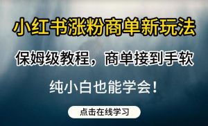 小红书涨粉商单新玩法,保姆级教程,商单接到手软,纯小白也能学会【揭秘】-网创资源吧