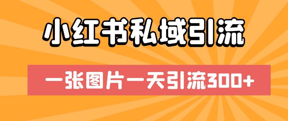 小红书私域引流，一张图片一天引流300+【揭秘】-网创资源吧