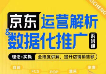京东运营解析与数据化推广系列课，全维度讲解京东运营逻辑+数据化推广提升店铺销售额-网创资源吧