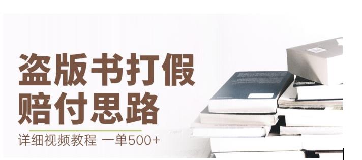 最新盗版书赔付打假项目，一单利润500+【详细玩法视频教程】【仅揭秘】-网创资源吧