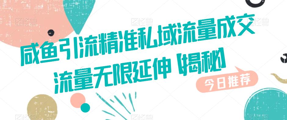 咸鱼引流精准私域流量成交流量无限延伸【揭秘】-网创资源吧