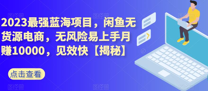 2023最强蓝海项目，闲鱼无货源电商，无风险易上手月赚10000，见效快【揭秘】-网创资源吧