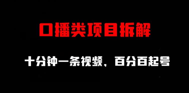 口播类项目拆解，十分钟一条视频，百分百起号-网创资源吧