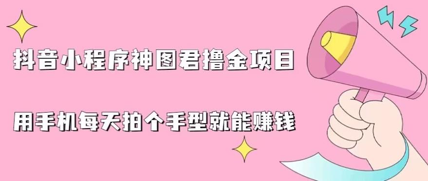 抖音小程序神图君撸金项目，用手机每天拍个手型挂载一下小程序就能赚钱【揭秘】-网创资源吧