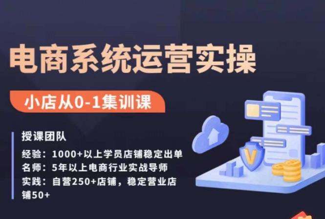 抖店精细化运营全案课，抖音​小店从0-1集训营，电商系统运营实操课-网创资源吧