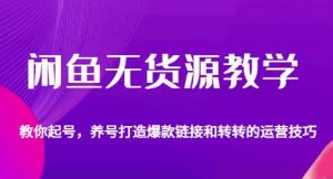 闲鱼无货源教学,教你起号,养号打造爆款链接以及转转的运营技巧-网创资源吧