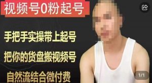 天诺老吴视频号0粉起号课程，手把手实操带上起号，把你的货盘搬视频号，自然流结合微付费-网创资源吧