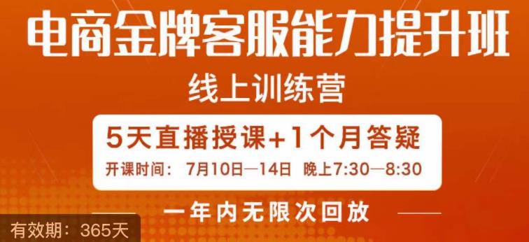 电商金牌客服能力提升班，提升客服能力是你店铺业绩的关键要素-网创资源吧