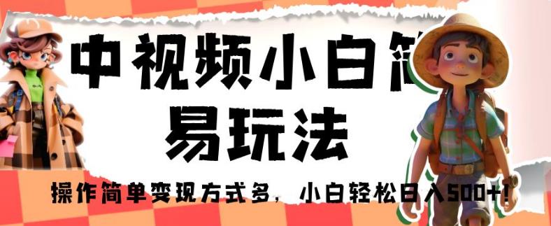 中视频小白简易玩法，操作简单变现方式多，小白轻松日入500+！【揭秘】-网创资源吧
