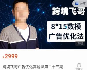 跨境飞哥·广告优化高阶课第二十三期,8*15数模广告优化法,用数据驱动决策-网创资源吧