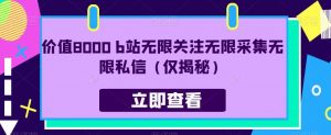 价值8000 b站无限关注无限采集无限私信(仅揭秘)-网创资源吧