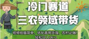 冷门赛道三农领域带货，视频拍摄简单，转化高带货强，农村必做！【揭秘】-网创资源吧