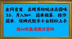 全网首发正规男粉玩法卖圆味3.0,月入5W+,简单粗暴,操作简单,保姆式教学,小白轻松上手-网创资源吧