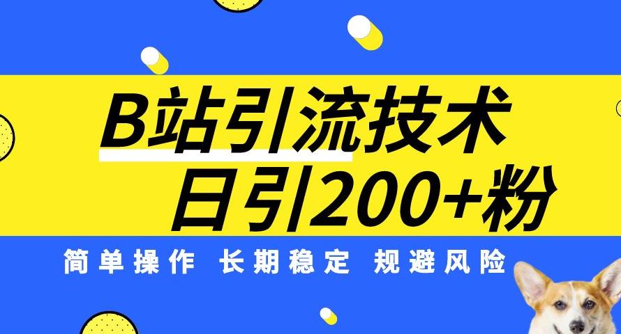 B站引流技术：每天引流200精准粉，简单操作，长期稳定，规避风险-网创资源吧