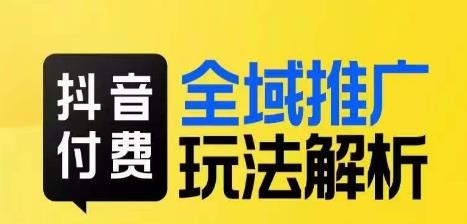抖音付费全域推广玩法解析，抓住平台红利，小付费撬动大流量-网创资源吧