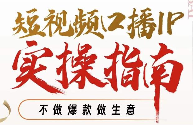 周百见·短视频口播IP实操指南视频课，不做爆款做生意-网创资源吧