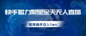 快手磁力聚星全天无人直播，矩阵操作日入1w+【揭秘】-网创资源吧