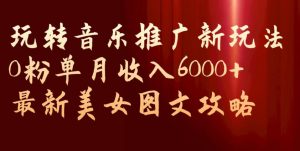 玩转音乐推广新玩法，0粉单月收入6000+，最新美女图文攻略【揭秘】-网创资源吧