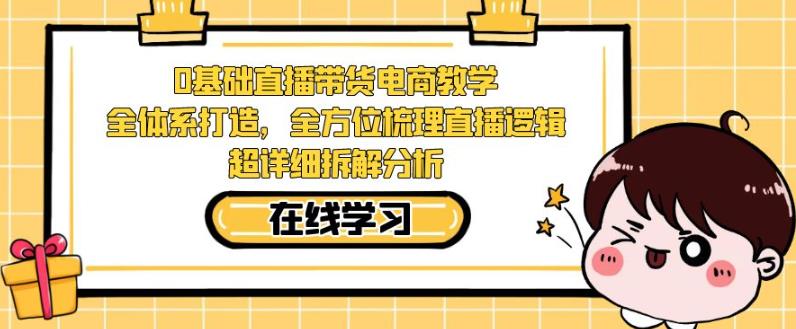 零基础直播带货电商教学，全方位梳理直播逻辑，超详细拆解分析-网创资源吧