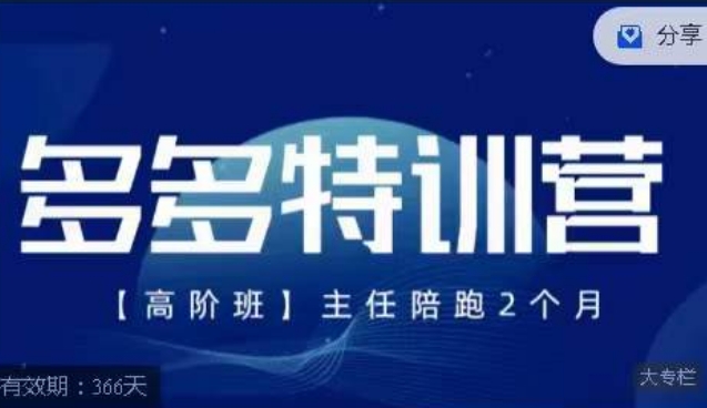 纪主任·多多特训营高阶班【9月13日更新】，拼多多最新玩法技巧落地实操-网创资源吧