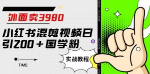 外面卖3980小红书混剪视频日引200+国学粉实战教程【揭秘】-网创资源吧